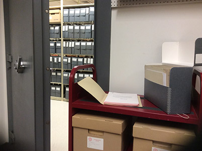 View of the vault located inside the Archives (Image courtesy of Dickinson College/Jim Gerencer)