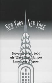 New York, New York Fundraiser Program - November 11, 2000