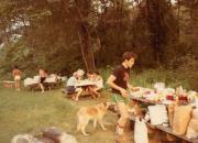 Member grabbing food at the Dignity/Central PA Picnic - August 1982