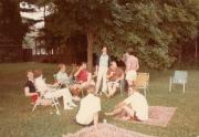 Up close view of group members in circle at Dignity/Central PA Great South Lawn Picnic - Summer 1983