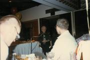 Quentin Crisp looking off to the side at the Dignity/Central PA 10th Anniversary Celebration - July 20, 1985