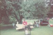 Member setting up grill at the Dignity/Central PA [19th] Anniversary Picnic - July 1994