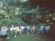 Reverse side of Father Sawdy with group members at the Dignity/Central PA 20th Anniversary Picnic - July 1995