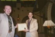 Steven Leshner receiving award at the Dignity/Central PA 20th Anniversary Celebration - July 1995