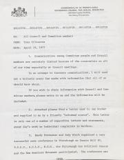 Governor's Council for Sexual Minorities Bulletin - April 19, 1977