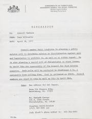 Governor's Council for Sexual Minorities Memo - April 18, 1977