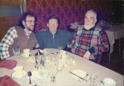 Bari Weaver (left), Sam Deetz (middle), and Joseph W. Burns (right) at dinner - circa 1988 