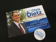 Chris Dietz Campaign Business Card and Pin
