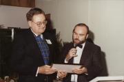 Thurman Grossnickle (left) and Barry Loveland (right) at the First Community Recognition Banquet - circa 1992