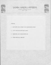 York Area LAMBDA Board of Directors Meeting Minutes - May 4, 1994