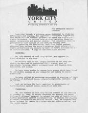York City United Support for Mayor William J. Althaus - 1993 