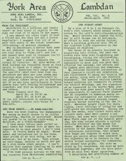 York Area LAMBDA Newsletter - March/April 1993