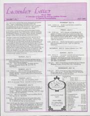 Lavender Letter (Harrisburg, PA) - July 1989