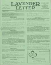 Lavender Letter (Harrisburg, PA) - March 1993