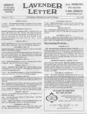 Lavender Letter (Harrisburg, PA) - July 1999