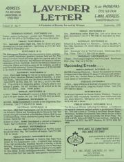 Lavender Letter (Harrisburg, PA) - September 1999