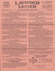 Lavender Letter (Harrisburg, PA) - October 1999