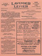 Lavender Letter (Harrisburg, PA) - October 2001