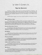 Lily White and Company "Tips for Success" - undated