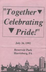 Pride Festival of Central PA Program, 1992 - July 26, 1992