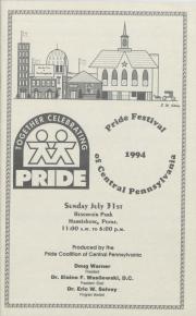 Pride Festival of Central PA Program, 1994 - July 31, 1994