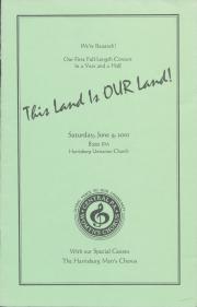 Central Pa Womyn’s Chorus “This Land is Our Land!” Program - June 9, 2001