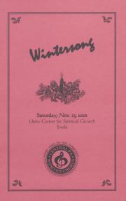 Central PA Womyn’s Chorus “Wintersong” Program - November 23, 2002