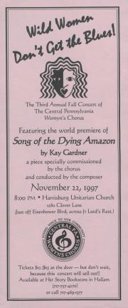 Central PA Womyn’s Chorus "Wild Women Don't Get the Blues" Flyer - November 22, 1997
