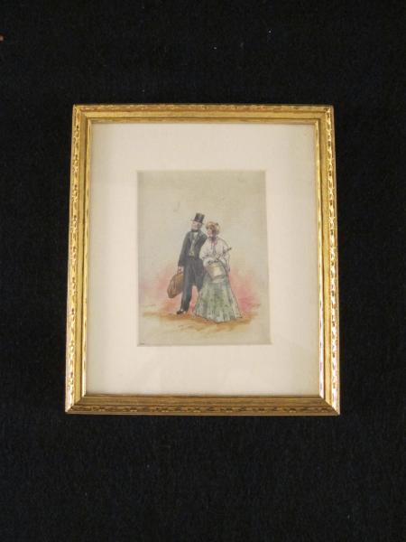 Watercolor of a Man and Woman, c.1890