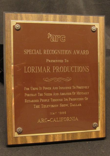 Association for Retarded Citizen of the United States, Special Recognition Award, 1986