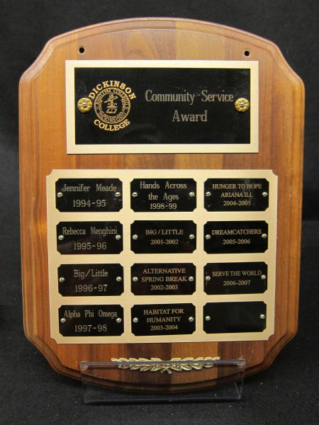 Community Service Award plaque, 1994-2007