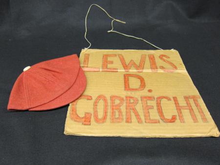 Lewis Gobrecht's Freshman Beanie and Sign, 1951