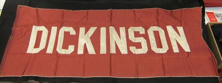 Red Dickinson Flag with White Letters, c.1930