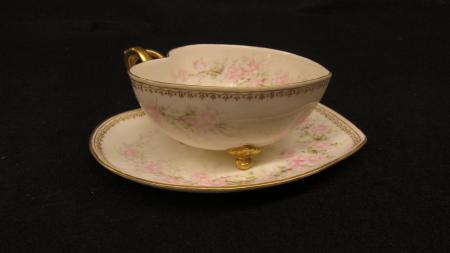 Heart-shaped Teacup and Saucer, c.1890