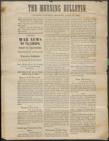 Carlisle Morning Bulletin - April 20, 1861