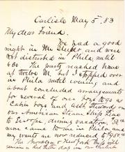 Letter from Richard Henry Pratt to Cornelius Rea Agnew