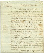 Letter, 1800 (Box 1, folder 6)