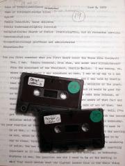 Transcript & tapes, 1979 (Box 1, folder 12; box 4, tapes 29 & 30) 