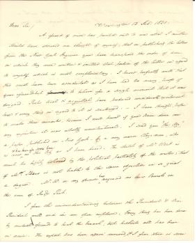 Letter from James Buchanan to Hugh Hamilton