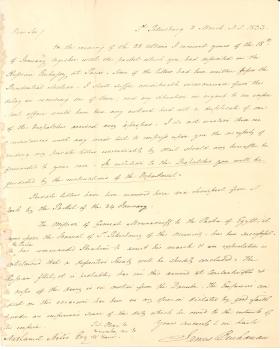 Letter from James Buchanan to Nathaniel Niles