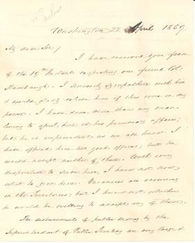Letter from James Buchanan to Charles Wentz