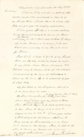 Letters from James Buchanan to Mr. Lane and James L. Reynolds