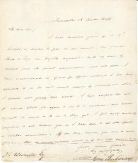 Letter from James Buchanan to P. G. Washington