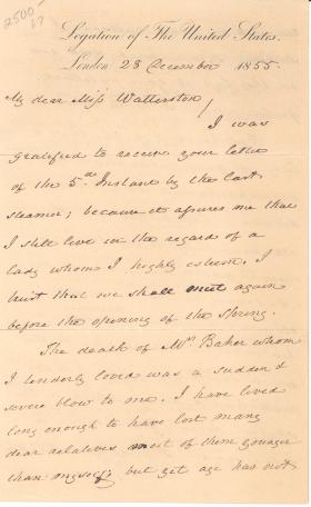 Letter from James Buchanan to Eliza Watterston