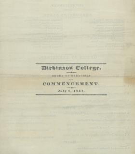 1841 Commencement Program