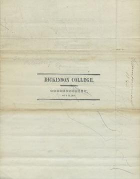 1843 Commencement Program
