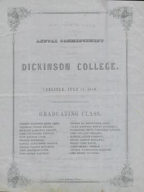 1849 Commencement Program
