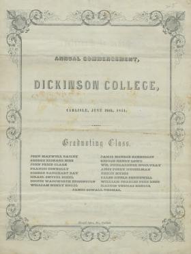 1851 Commencement Program