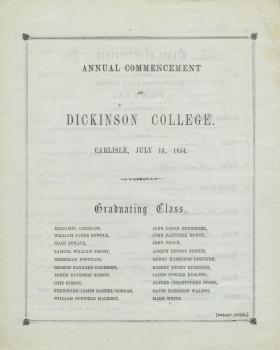 1854 Commencement Program