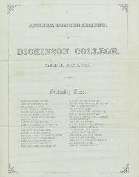 1858 Commencement Program